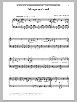 page one of Mongoose Crawl (Piano Solo)