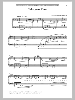 page one of Take Your Time (Piano Solo)