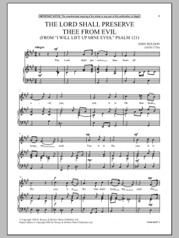 page one of The Lord Shall Preserve Thee From Evil (from I Will Lift Up Mine Eyes, Psalm 121) (Piano & Vocal)