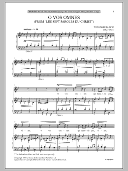 page one of O Vos Omnes (from Les Sept Paroles Du Christ ) (Piano & Vocal)