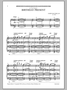 page one of Birthday Present (Piano Solo)