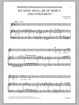 page one of My Song Shall Be Of Mercy And Judgement (Piano & Vocal)