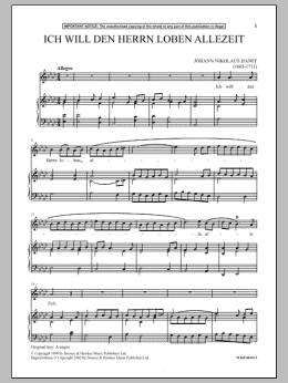 page one of Ich Will Den Herrn Loben Allezeit (Piano & Vocal)