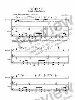 page one of Jazzett No 1  (Tromb. + Piano)