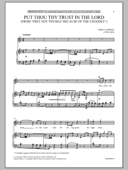 page one of Put Thou Thy Trust In The Lord (from Fret Not Thyself Because Of The Ungodly) (Piano & Vocal)