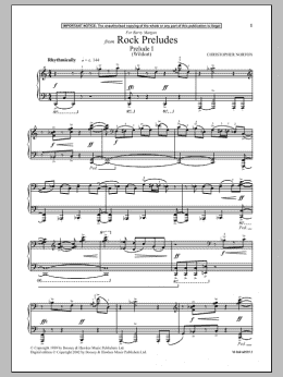 page one of Prelude I (Wildcat) (from Rock Preludes) (Piano Solo)