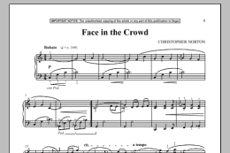 page one of Face In The Crowd (Piano Solo)