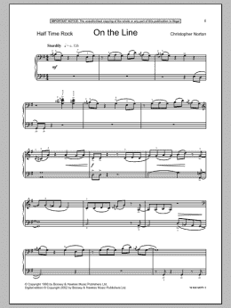 page one of On The Line (Piano Solo)