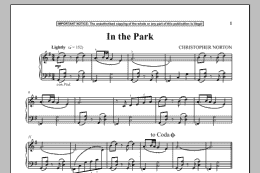 page one of In The Park (Piano Solo)