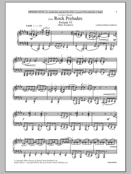 page one of Prelude VI (Blue Sneakers) (from Rock Preludes) (Piano Solo)