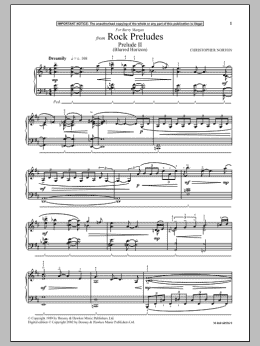 page one of Prelude II (Blurred Horizon) (from Rock Preludes) (Piano Solo)