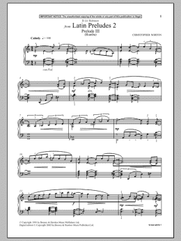 page one of Prelude III (Rumba) (from Latin Preludes 2) (Piano Solo)