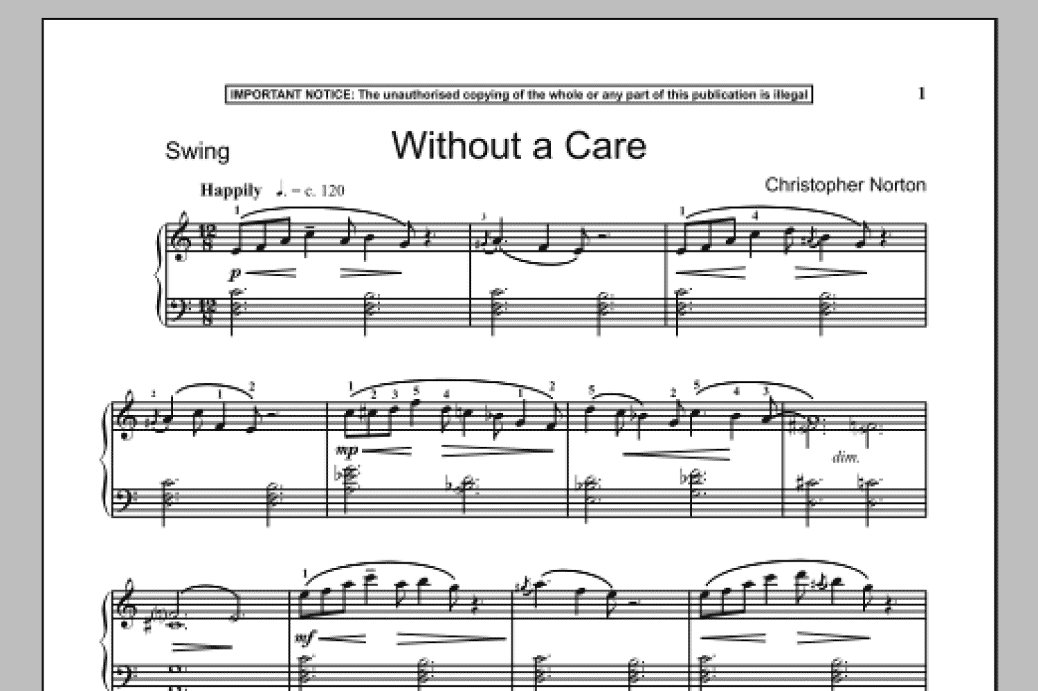 Without A Care (Piano Solo)