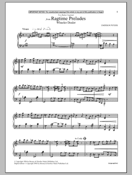 page one of Wheeler Dealer (from Ragtime Preludes) (Piano Solo)