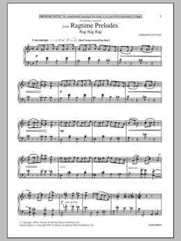 page one of Rag Bag Rag (from Ragtime Preludes) (Piano Solo)
