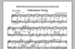 page one of Hebridean Song (Piano Solo)