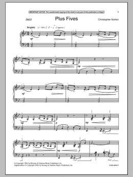 page one of Plus Fives (Piano Solo)
