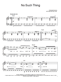 page one of No Such Thing (Easy Piano)