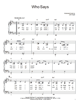 page one of Who Says (Easy Piano)
