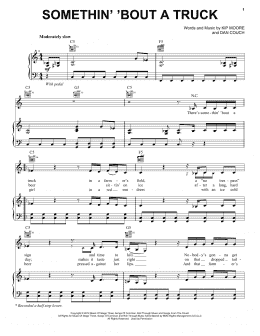page one of Somethin' 'Bout A Truck (Piano, Vocal & Guitar Chords (Right-Hand Melody))