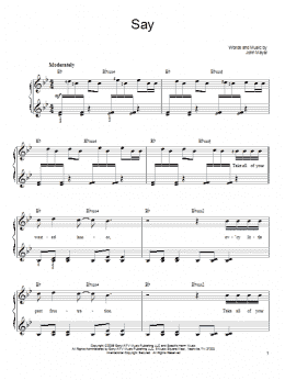 page one of Say (Easy Piano)