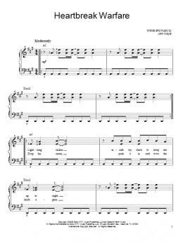 page one of Heartbreak Warfare (Easy Piano)