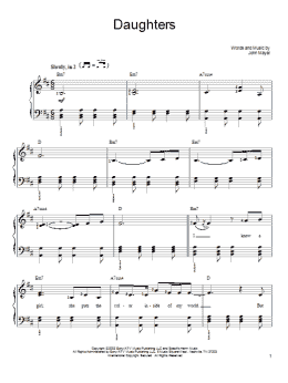 page one of Daughters (Easy Piano)