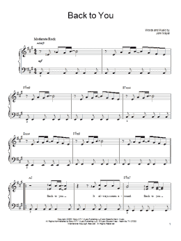 page one of Back To You (Easy Piano)