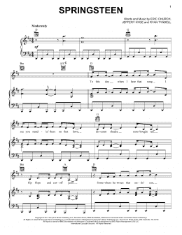 page one of Springsteen (Piano, Vocal & Guitar Chords (Right-Hand Melody))