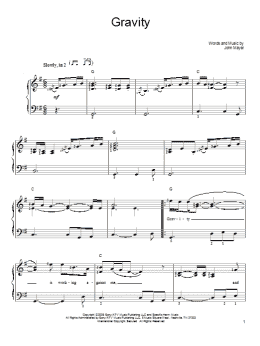 page one of Gravity (Easy Piano)