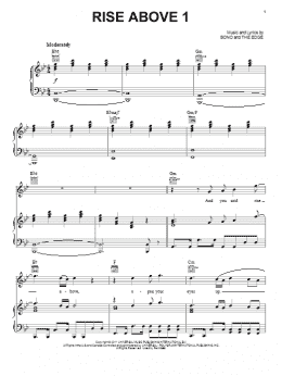 page one of Rise Above 1 (Piano, Vocal & Guitar Chords (Right-Hand Melody))