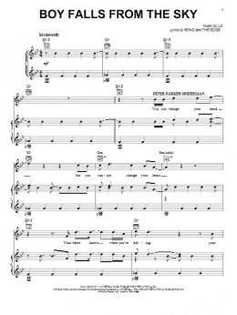 page one of Boy Falls From The Sky (Piano, Vocal & Guitar Chords (Right-Hand Melody))