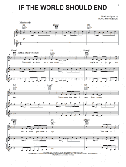 page one of If The World Should End (Piano, Vocal & Guitar Chords (Right-Hand Melody))
