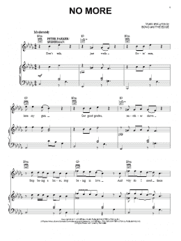 page one of No More (Piano, Vocal & Guitar Chords (Right-Hand Melody))