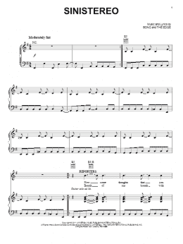 page one of Sinistereo (Piano, Vocal & Guitar Chords (Right-Hand Melody))