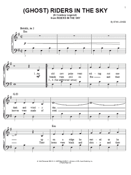 page one of (Ghost) Riders In The Sky (A Cowboy Legend) (Easy Piano)