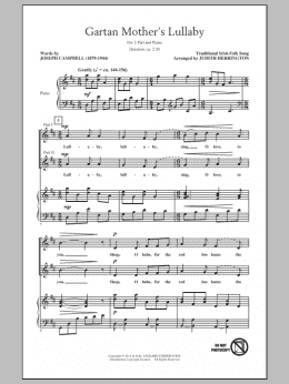 page one of Gartan Mother's Lullaby (arr. Judith Herrington) (2-Part Choir)