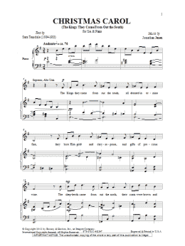 page one of Christmas Carol (The Kings They Came Out From The South) (2-Part Choir)