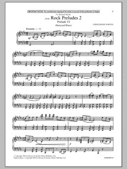 page one of Prelude VI (Barnyard Blues) (from Rock Preludes 2) (Piano Solo)
