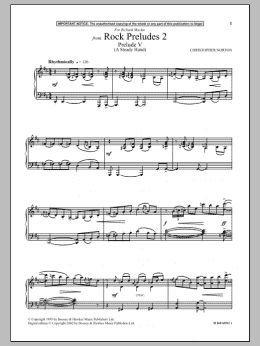 page one of Prelude V (A Steady Hand) (from Rock Preludes 2) (Piano Solo)