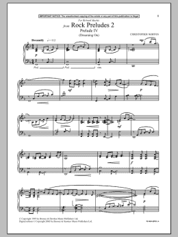 page one of Prelude IV (Dreaming On) (from Rock Preludes 2) (Piano Solo)