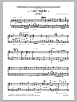page one of Prelude III (Four, Three) (from Rock Preludes 2) (Piano Solo)