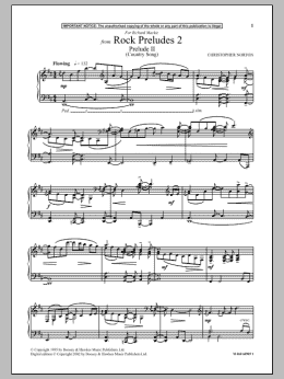 page one of Prelude II (Country Song) (from Rock Preludes 2) (Piano Solo)