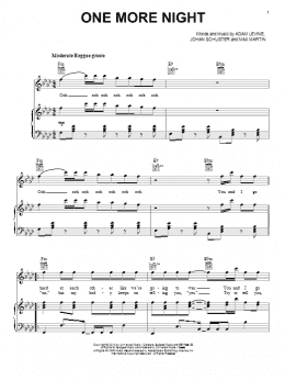 page one of One More Night (Piano, Vocal & Guitar Chords (Right-Hand Melody))