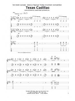 page one of Texas Cadillac (Guitar Tab)