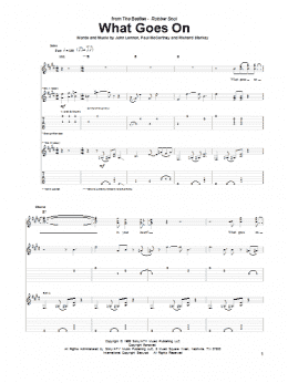 page one of What Goes On (Guitar Tab)