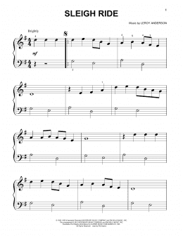 page one of Sleigh Ride (Beginning Piano Solo)