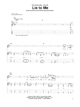 page one of Lie To Me (Guitar Tab)