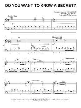 page one of Do You Want To Know A Secret? [Classical version] (arr. Phillip Keveren) (Piano Solo)