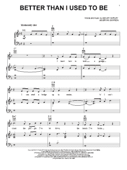 page one of Better Than I Used To Be (Piano, Vocal & Guitar Chords (Right-Hand Melody))